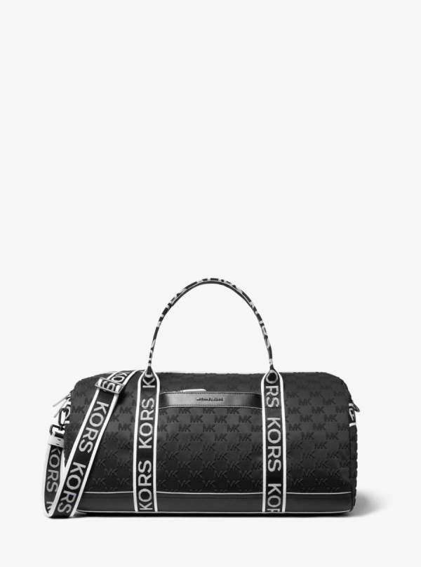 Panske Cestovné Tašky Michael Kors Brooklyn Logo Embossed Scuba Duffel Čierne - Tasky Michael Kors Lacne | KJLIM-8071